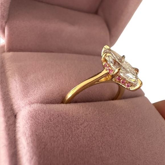 2.07 Carat Lab Diamond Marquise Ring - Picture 3 of 4